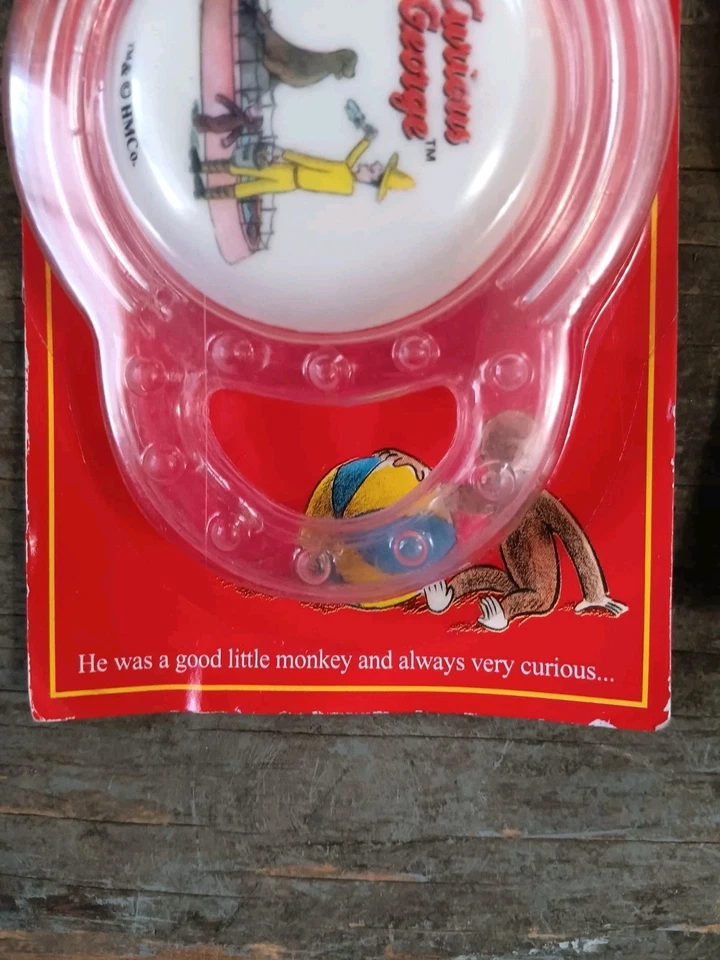 Vintage Curious George (2) Water Teethers & (1) Pacifier New In Package  - Image 3 of 4