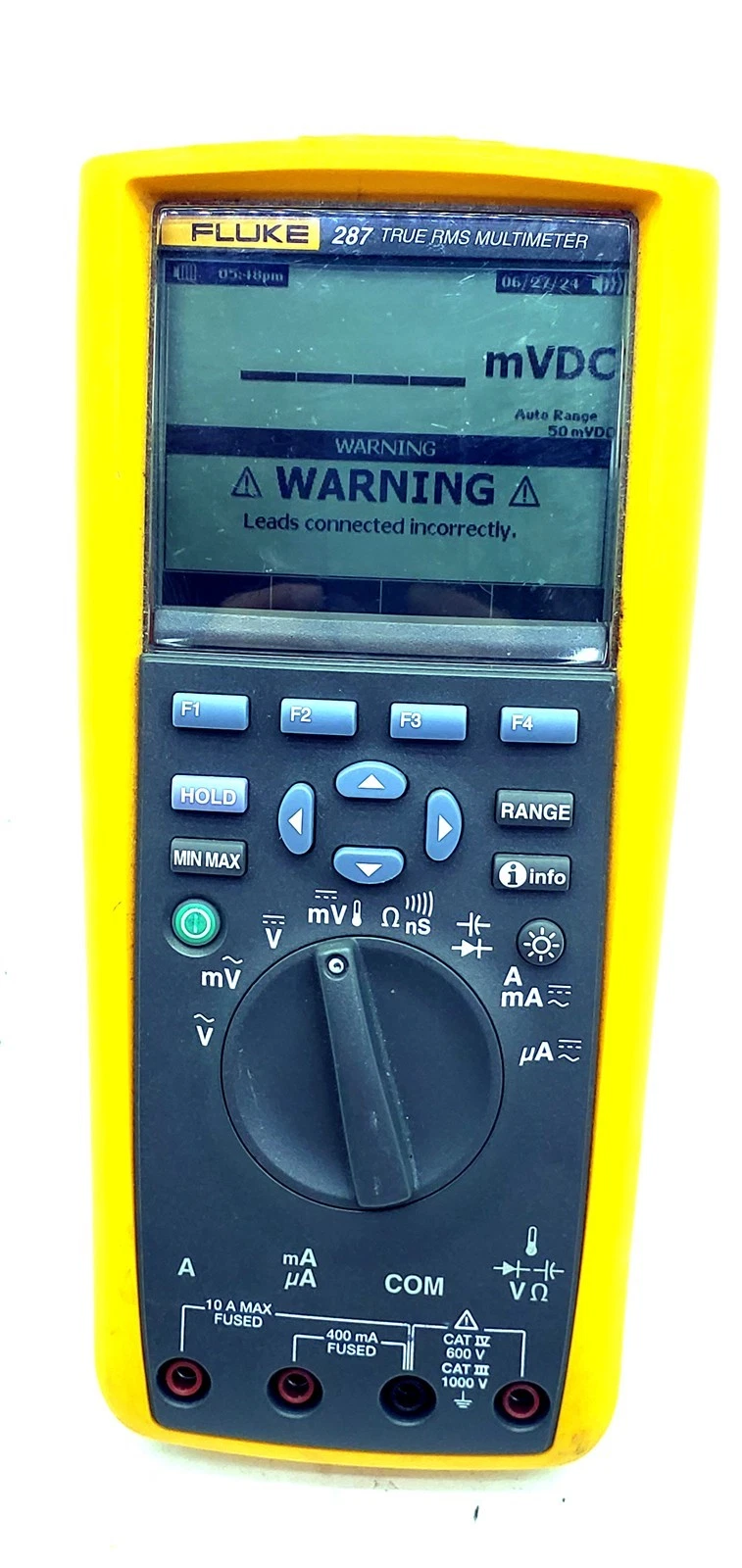 Fluke 287 True RMS Logging Multimeter - Lead Error Issue FOR PARTS OR REPAIR image 5