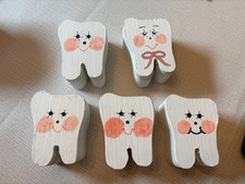 Rustic hand painted tooth fairy boxes lot of five