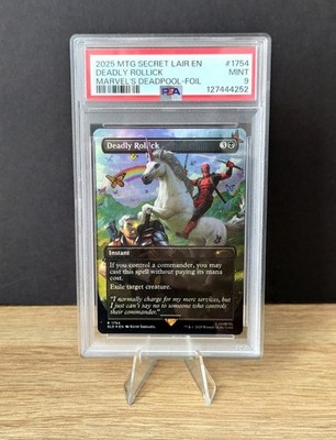 Magic Mtg Secret Lair Drop Marvel's Deadpool #1754 Deadly Rollick FOIL PSA 9