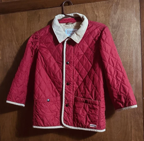 Hunter Quilted Barn Jacket Red water resistant 1854 Size 8