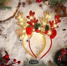 LED Light-up Reindeer Antler Headband, Christmas hair accessory, Christmas Party