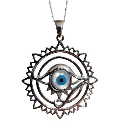 #ad #ad Evil Eye Pendant Mandala 925 Silver Gemstone All Seeing Necklace Jewellery amp; Box GBP 69.95
