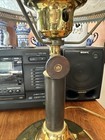 Antique 1927 Brass Coleman Quick-Lite Lamp Electrified w/ Quilted Satin Shade — photo 8