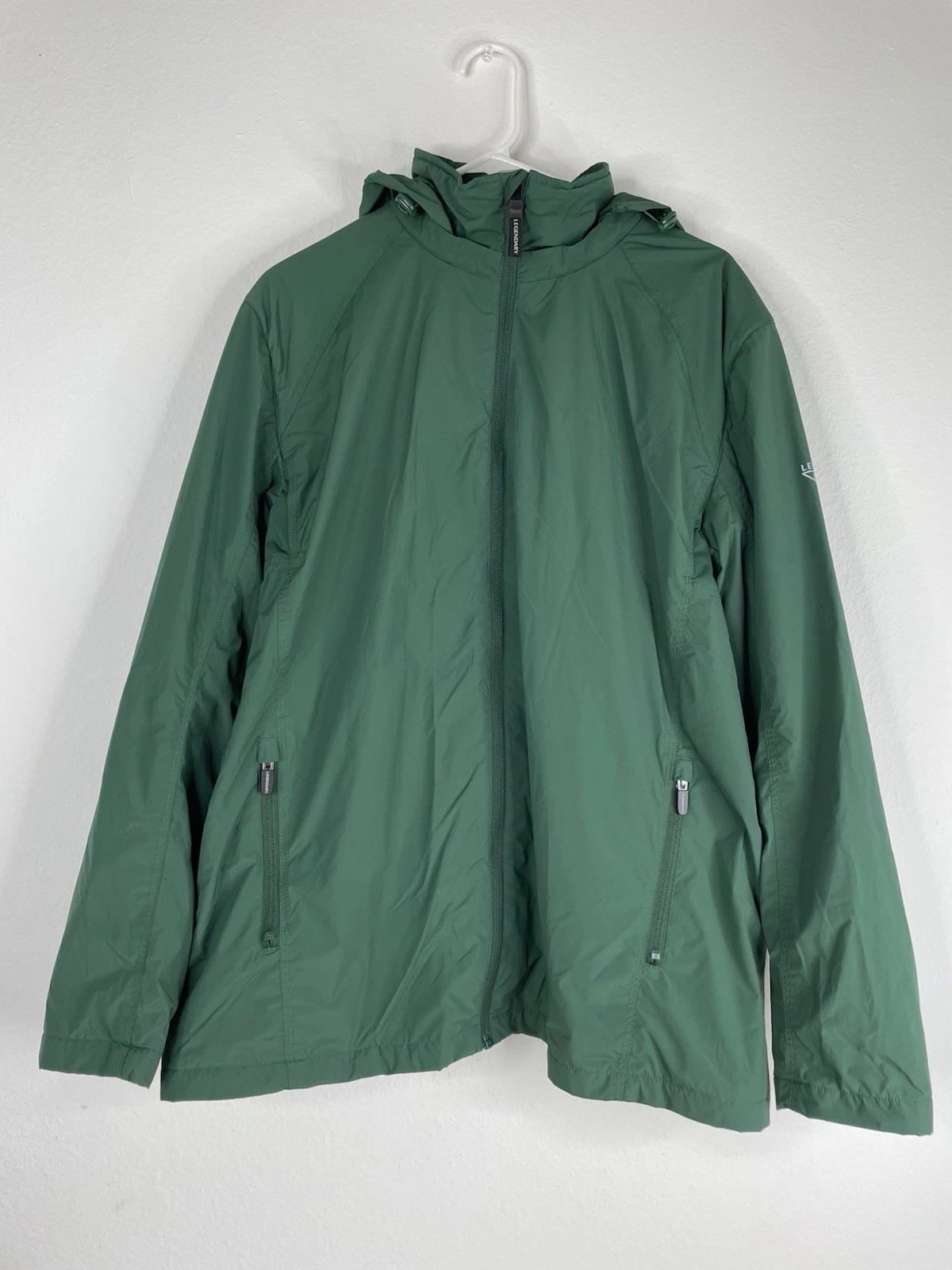 Legendary Outdoors Men’s Green Hooded Windbreaker Jacket - Water Resistant Large
Opens in a new wind