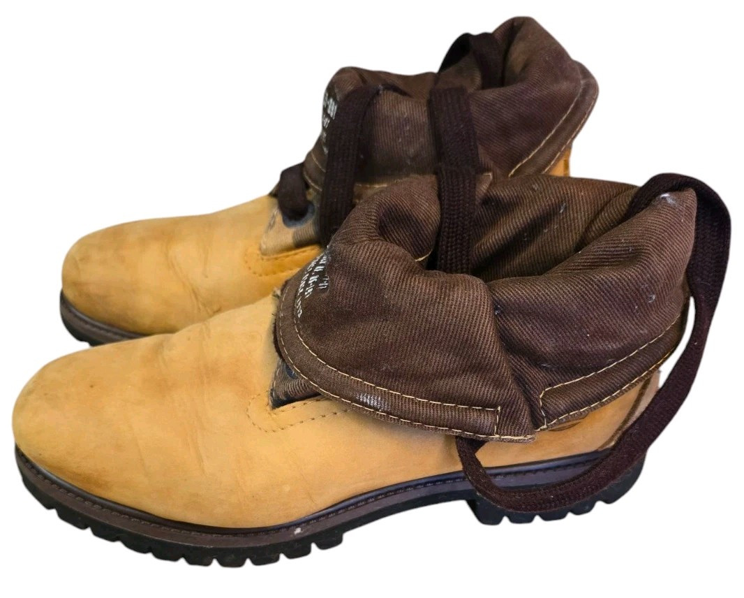 mens timberland roll top boots camo leather badge UK Size