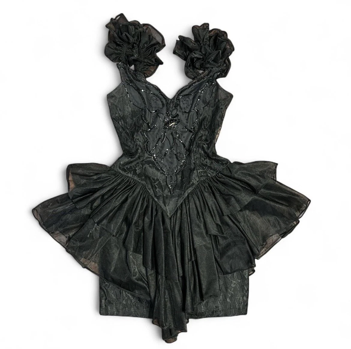 emo corset dresses Goth Black Vintage for Women for sale Bridal Size:8 trim sleeves Sweetheart ribbon Minimalist style Alice Blue Gown | Mini