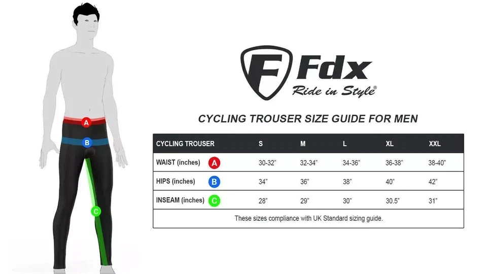 Mens Compression Cycling Tights Coolmax® Padded Cycle Leggings Long Pants uk - Image 4 of 4