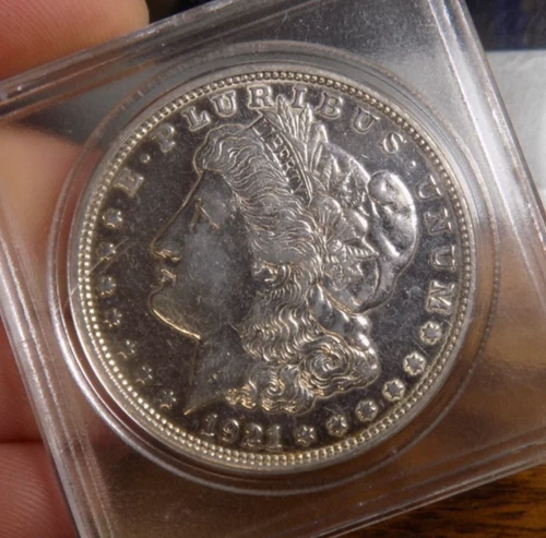 MORGAN SILVER DOLLAR 1921 D NICE AU+ 90% SILVER DOLLAR