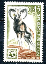TIMBRE FRANCE 1969 N° 1613 ** FAUNE / MOUFFLON MEDITERRANEEN (pl)