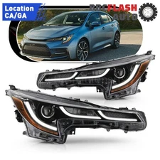 Headlights Left Right For 2020-2022 Toyota Corolla SE XLE XSE Headlamps LED Pair