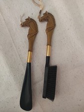Vintage 70S Shoe Horn And Brush With Horse Head