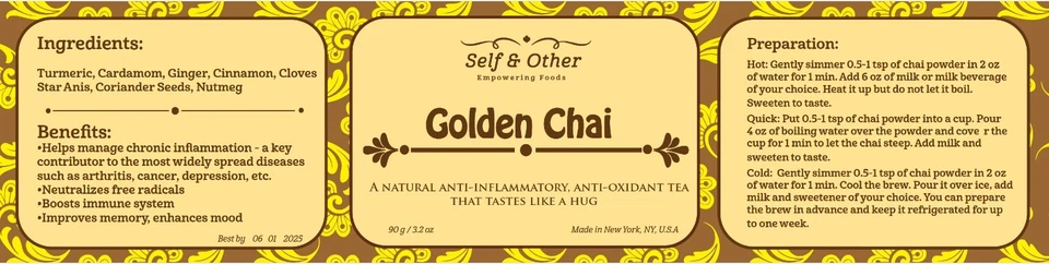 Golden Chai - Bebida antiinflamatoria a base de cúrcuma narural, antioxidante Foto 3 de 4