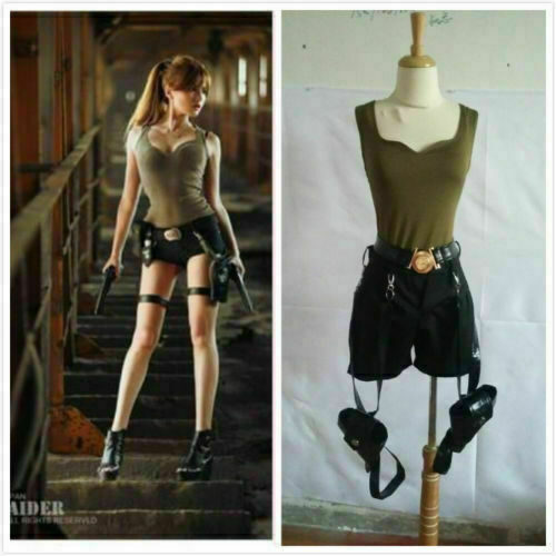 Hot！Tomb Raider Lara Croft Cosplay Costume Full set Custom Made - Picture 1 of 5