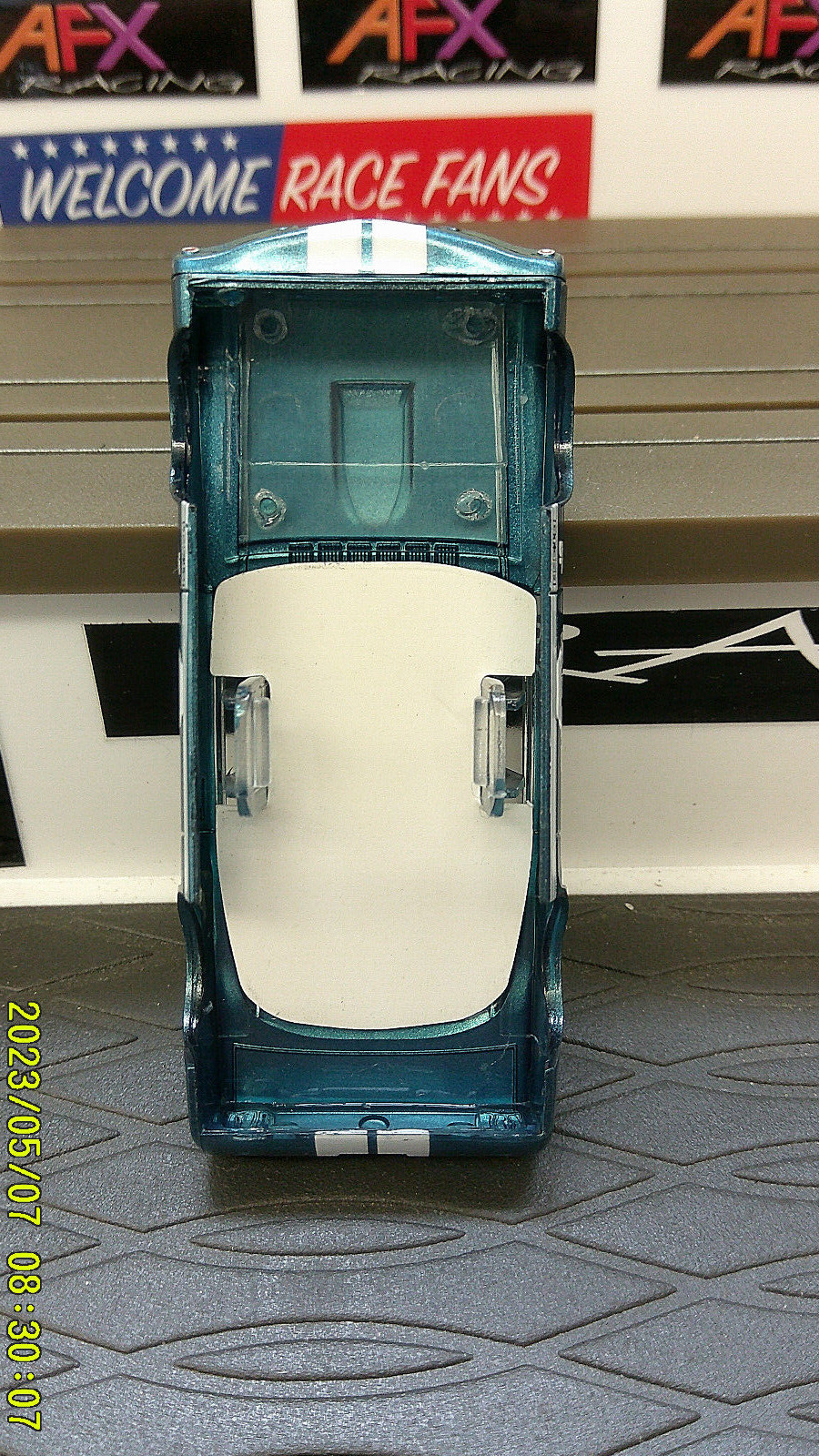 AFX RACING H.O. SCALE SLOT CAR BODY ONLY 1965 SHELBY GT350R DONOHUE BLUE/WHITE