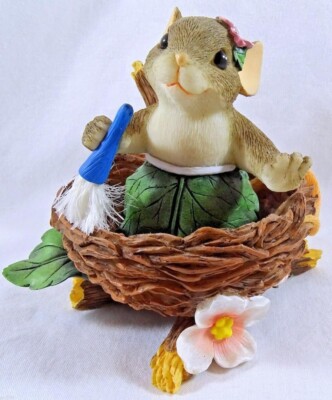 NIB Fitz & Floyd Charming Tails ''SPRING CLEANING'' Figurine, 98/256
