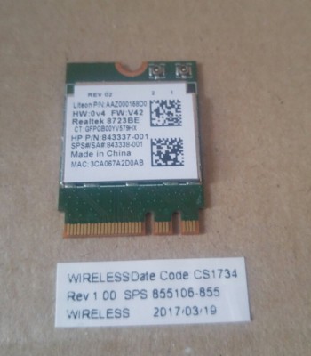 HP All in One 22-a113w Genuine Desktop WiFi Wireless Card RTL8723BE HP All in One 22-a113w Genuine Desktop WiFi Wireless Card RTL8723BE