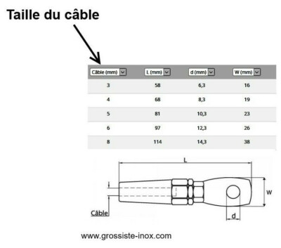 Embout à Sertir Inox A4 Pour Câble 4 Mm - Tige Filetée Droite, Pour Garde-corps Ou Câblage