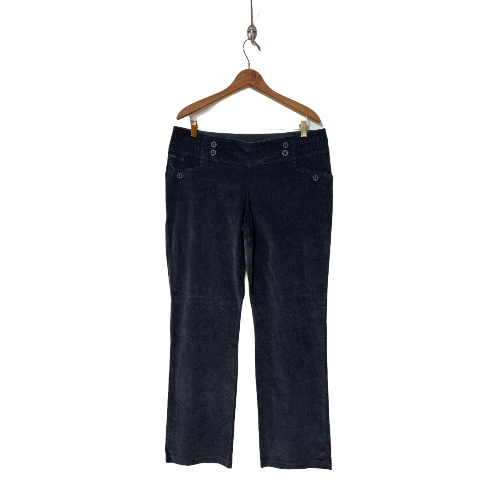 Merrell Womens Corduroy Pants Soft Fine Wale Stretch Straight Leg Gray Size 14