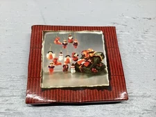 Hand Painted Mini Folk Santa Tie On Ornaments Set Of 12 Miniature Christmas 1999