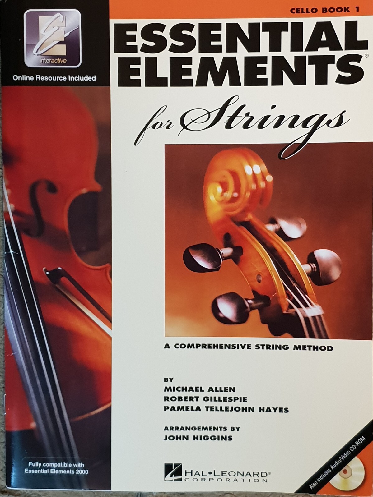 Essential Elements for Strings CELLO Music Book 1 & Audio Video CD-ROM & O/L  T7
