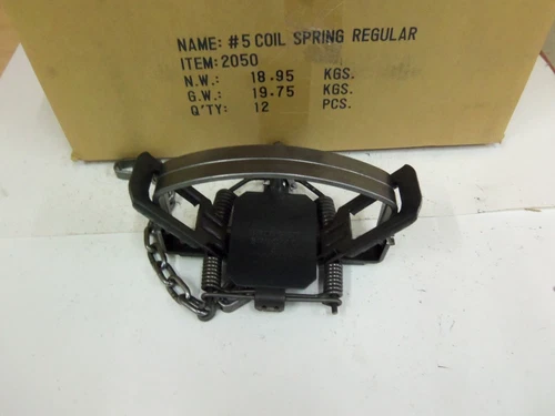 1 Bridger #5 Coil Spring Foothold Traps Coyote Beaver Otter Trapping
