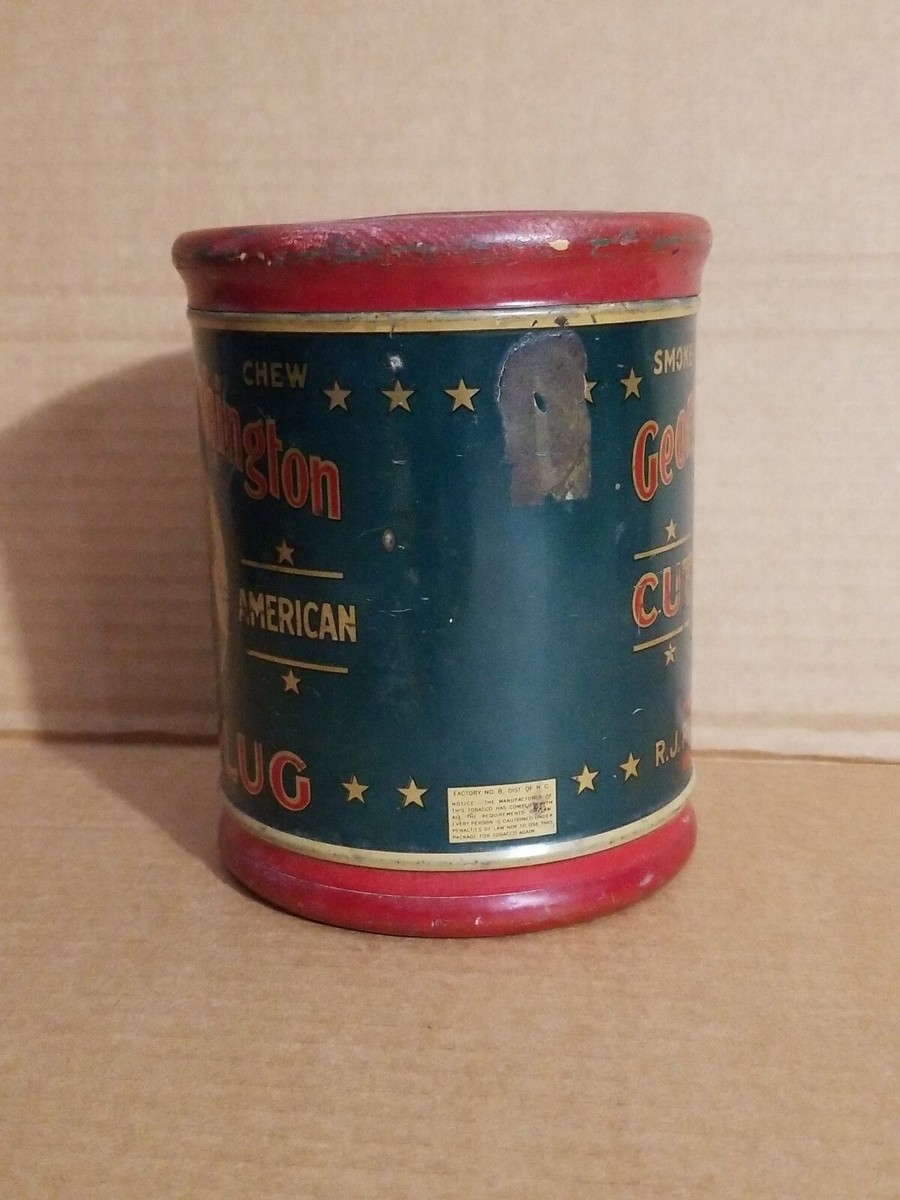 Antique 1900's George Washington Cut Plug Tobacco RJ Reynolds Tin