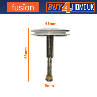 45mm Chrome Bath Waste Pop-Up Plug - Adjustable Replacement Drain Stopper, Unbranded But Functional