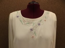 After Dark NEW Floral Glass Beaded Sheer Long Sleeves Summer Cocktail Dress 20W
