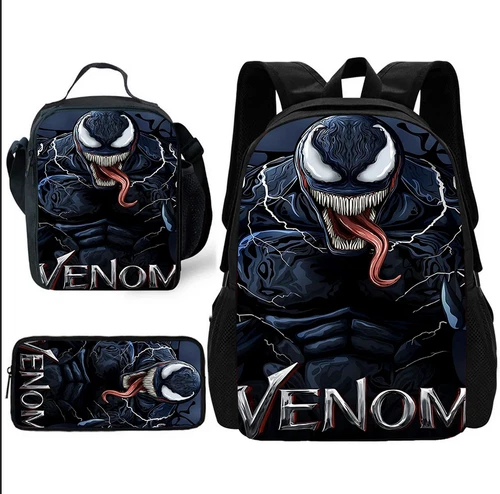Kids Marvel Venom School Backpack Bags Insulated Lunch Bag Pencil Case Set Gift* - Picture 1 of 31
