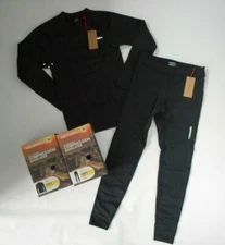 MERRELL 2 Pc BASE LAYER SET TREK TEK II Tights Pants & L/S SHIRT Mens SMALL NEW