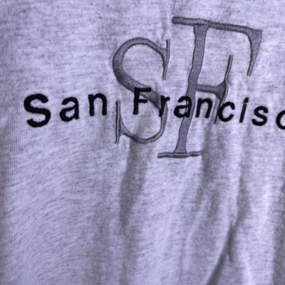 T-shirt Vintage San Francisco Années 90 - Brodé, Taille L, Fruit Of The Loom, Neuf Avec étiquette
