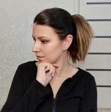 Short Fun Spiky Ponytail Messy Straight Hair Bun Extensions Hair Band Elastic US