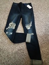 Cello Women's Juniors Size 7 Blue Skinny Leg Distressed Medium Wash Stretch. OB2