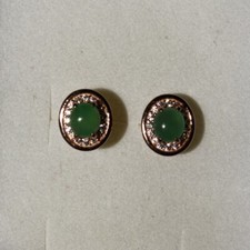 CERTIFIED Natural Jadeite Grade A Untreated Green Jade Earrings 925 Silver S071