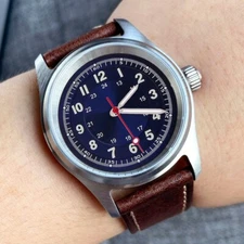 36mm Tandorio Pilot Japan NH35A Automatic Diving Watch for Men Blue Dial