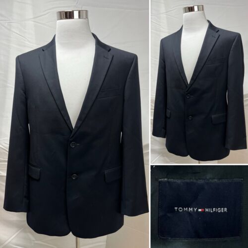Men's Tommy Hilfiger Navy Blue Wool 2-Button Doub… - image 1