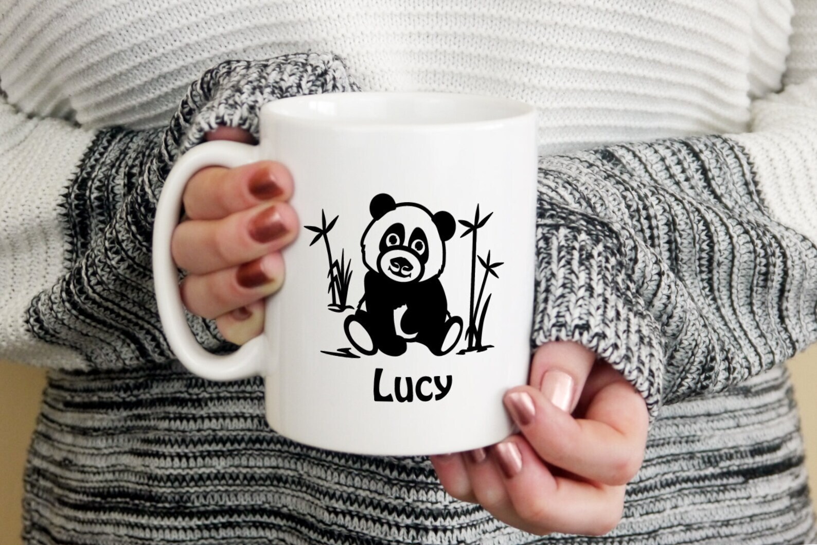 Personalised Panda Printed Mug Gift For Her Gift For Him Birthday Gift Just