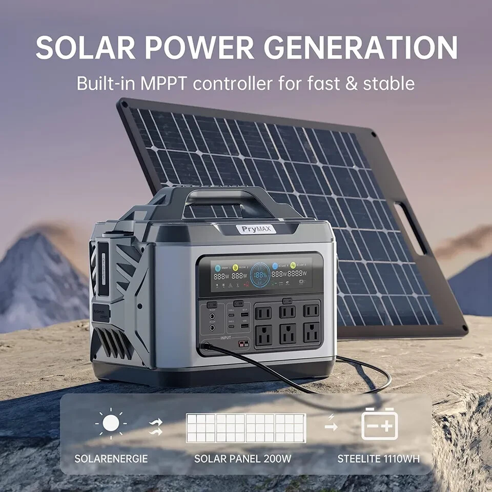 Anker SOLIX C800 Plus Portable Power Station 1200W Solar Generator Camping Light