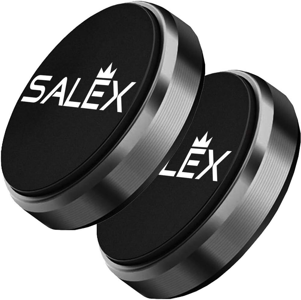 Magnetic Phone Mounts 2 Pack with 3M Adhesive. Black Flat Cell Phone Holder for