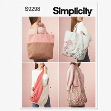 EcoMarket Tote Pattern 9298: One-Size White Sewing Kit for Groceries & More