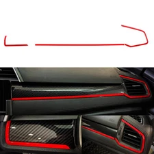 Fit For Honda Civic 10th Gen 2016-2021 Front Dashboard Frame Strip Trim Cover 3x