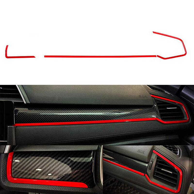 Fit For Honda Civic 10th Gen 2016-2021 Front Dashboard Frame Strip Trim Cover
