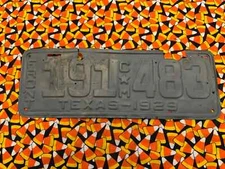 1929   TEXAS   TRUCK   LICENSE  PLATE  SINGLE   191483