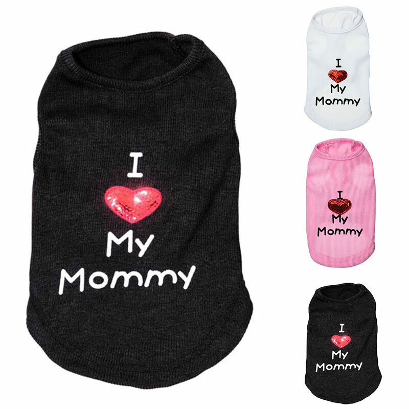 Hundeweste „I Love My Mommy“ – ärmellos, Für Kleine Hunde, Atmungsaktiv & Bequem
