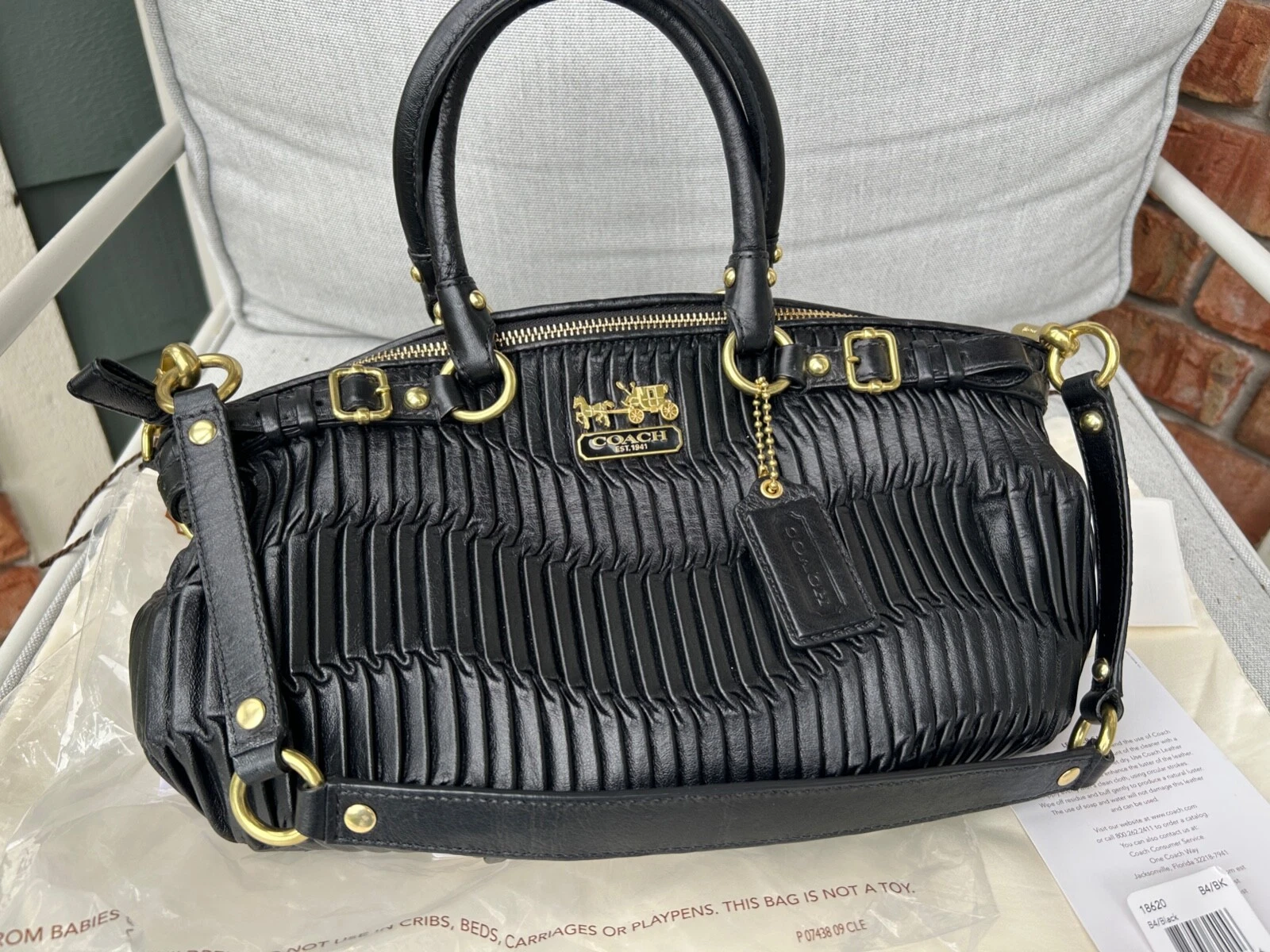 Coach Madison pelle raccolta Sophia 18620 B4 BK autentico nuovo con etichetta