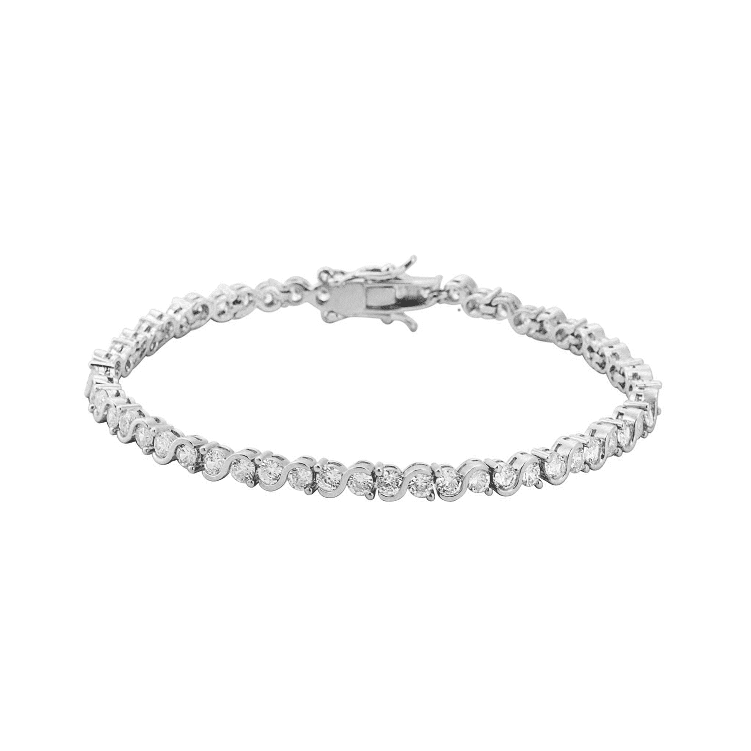6.5Ct Round Simulated Diamond 14k White Gold Plated Women Pretty Tennis Bracelet