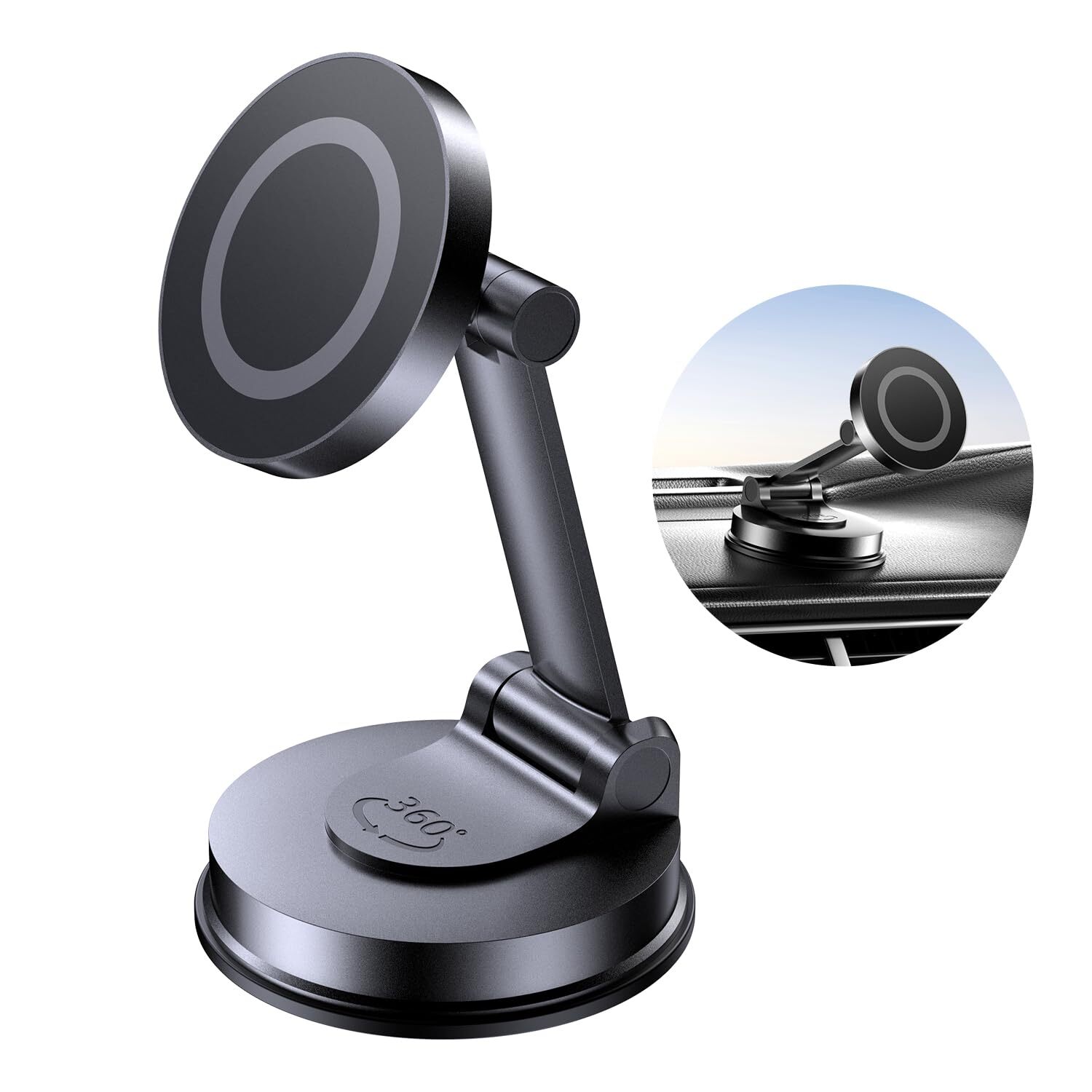 for MagSafe Car Mount, Car Phone Holder for Dashboard, 360° Rotatable Magneti...
