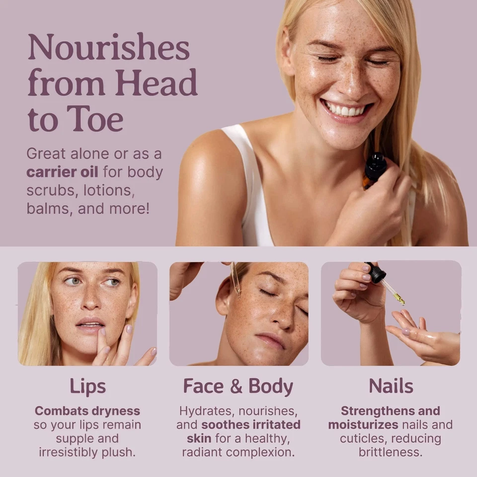 Cold-Pressed Black Raspberry Seed Oil 100% Pure Skin Hair Face Anti-Aging - Image 4 of 4