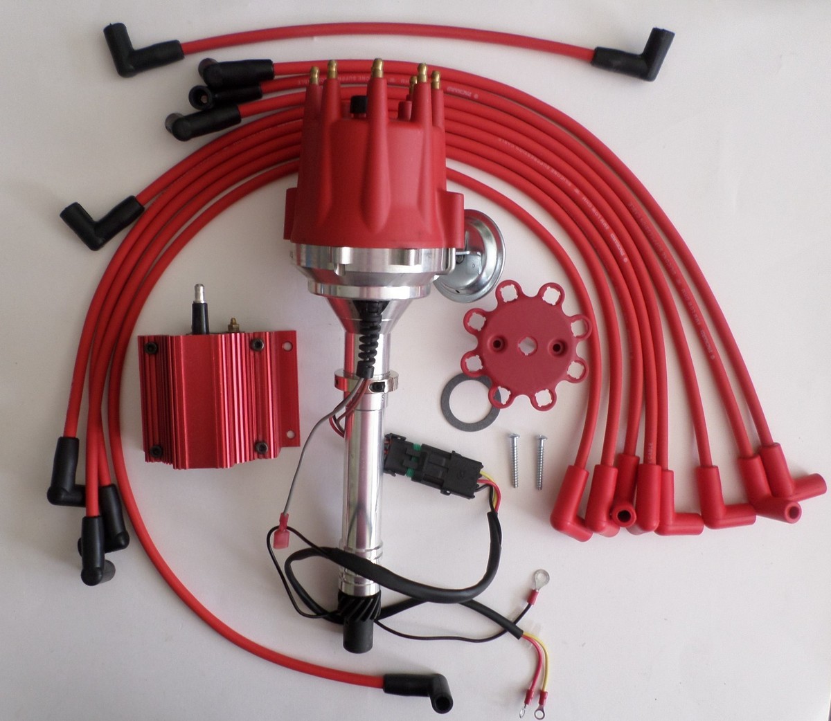 small cap CHEVY 327 350 Pro Series RED HEI Distributor+ 50k Coil +